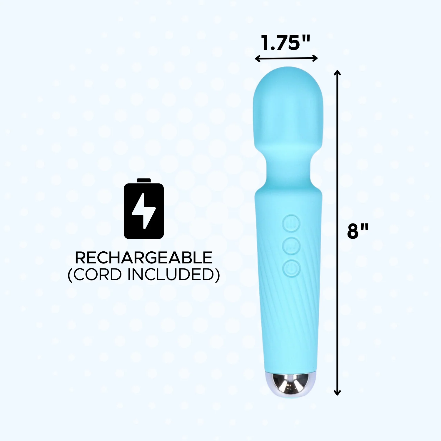 FREE High-Power Silicone Wand Vibrator in Blue (Intense Vibrations!) - Image 4