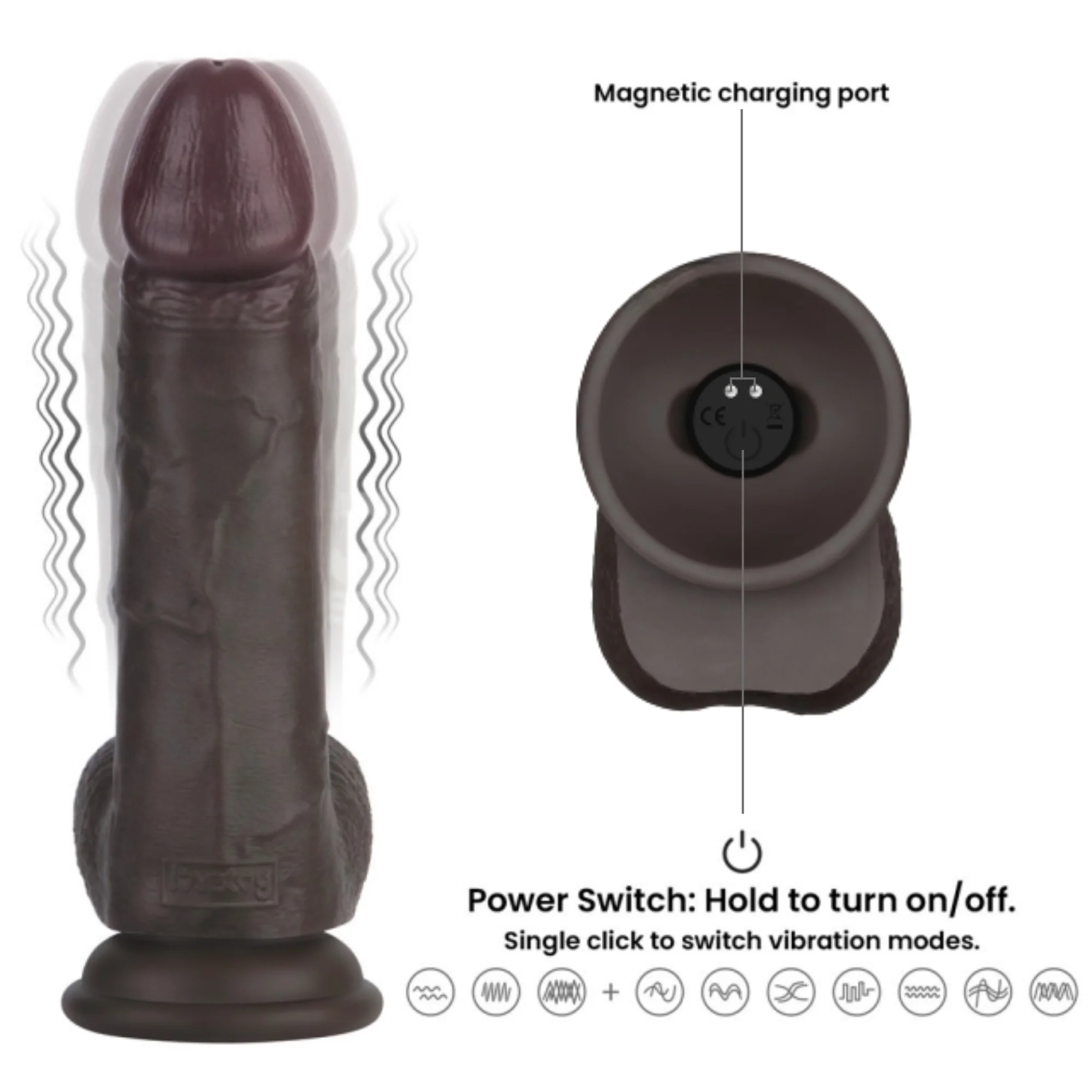 8" Sliding Skin Pro II Dual Density Silicone Dildo - Vibrating Option Available - Image 6