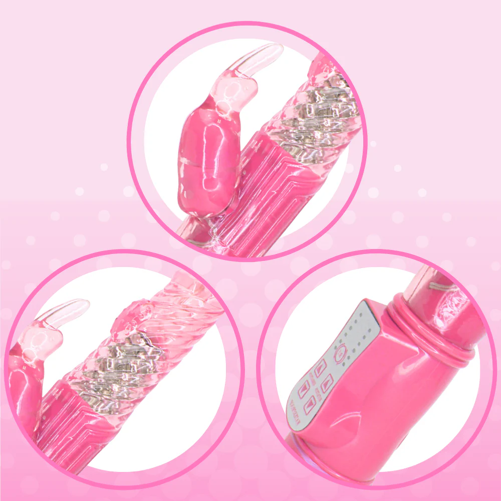 9 Inch Rotating Orgasm Rabbit in Pink - Image 3