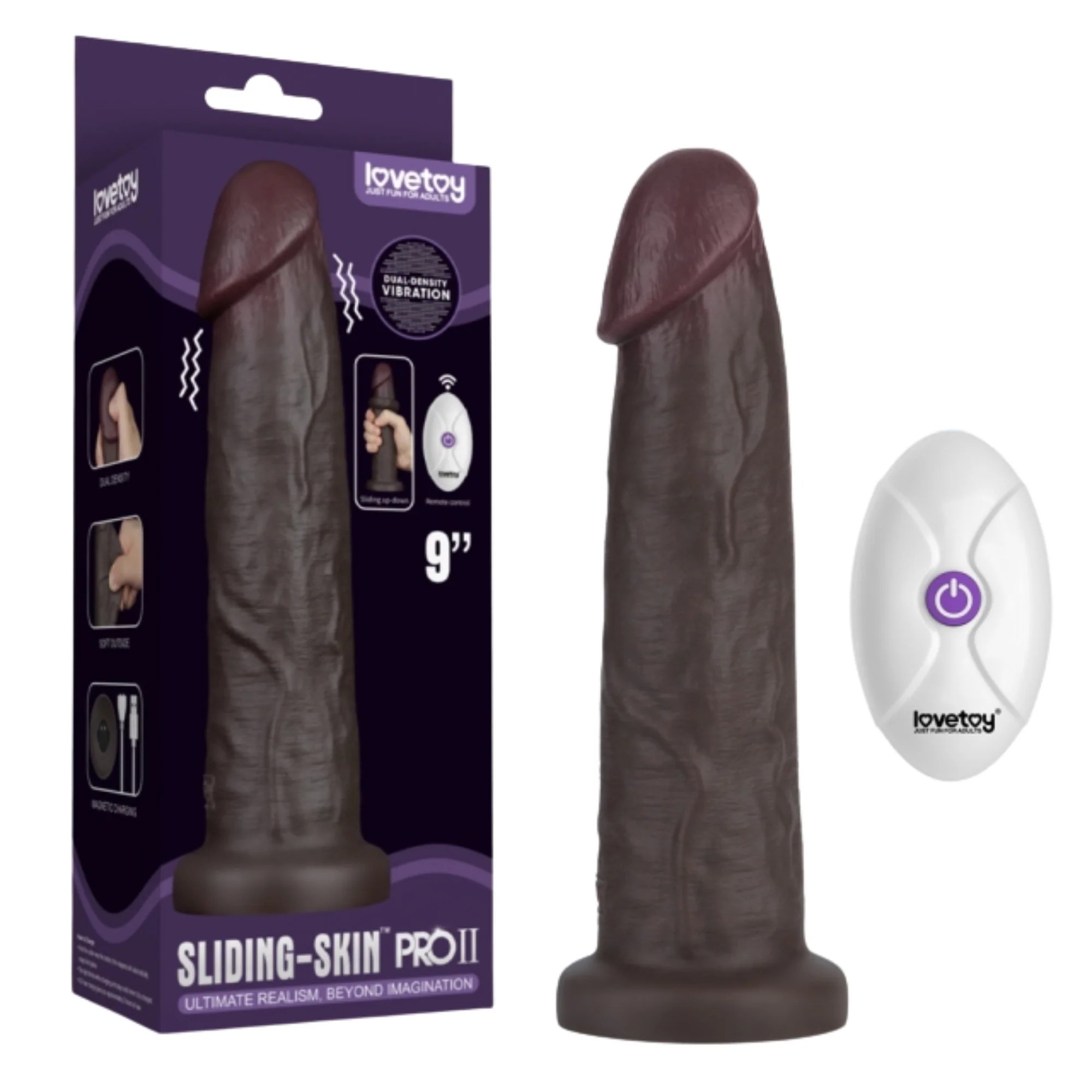 9" Sliding Skin Pro II Dual Layer Silicone Dildo - Feels Better Than The Real Thing! - Image 6