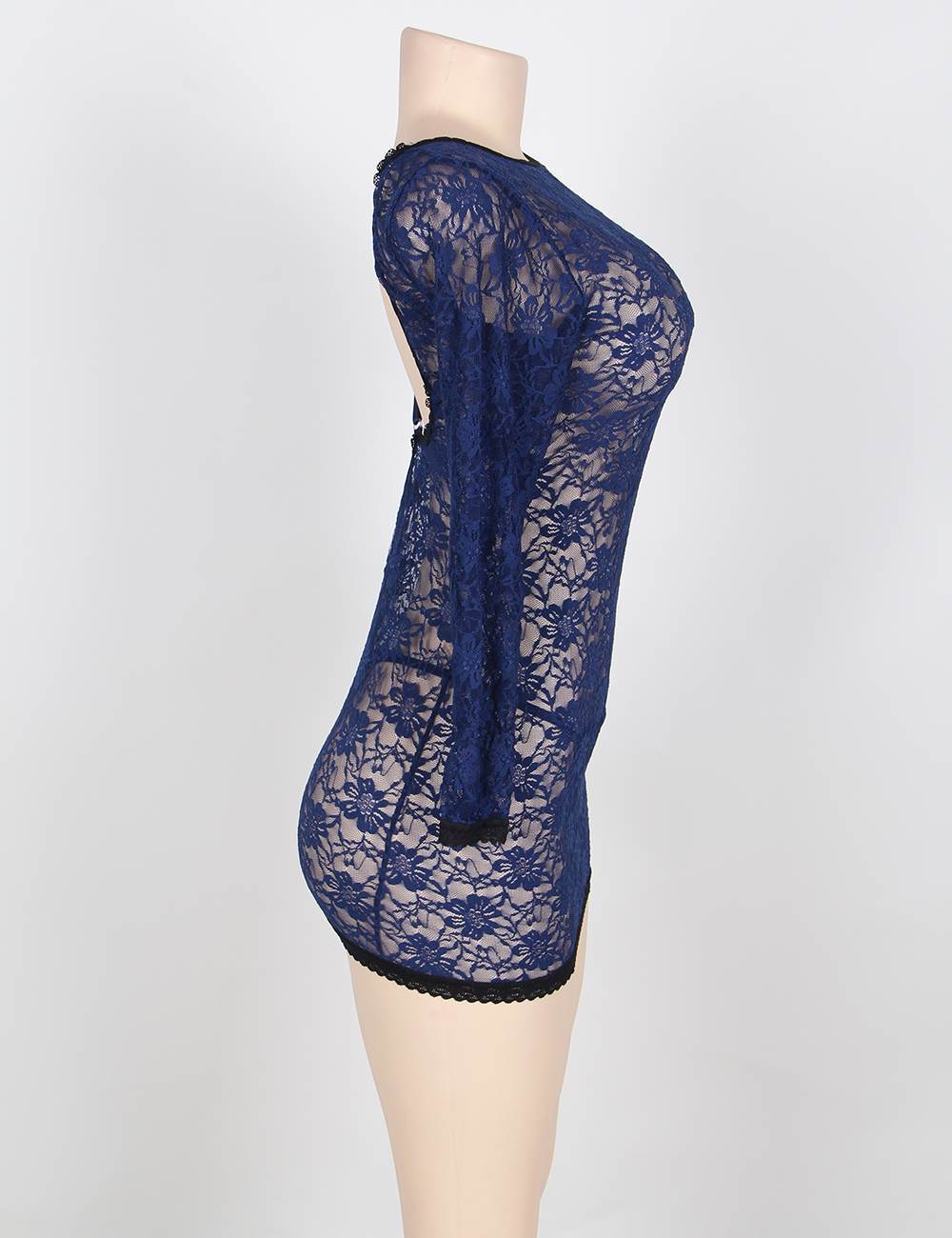 Blue Floral Lace Babydoll - Image 2