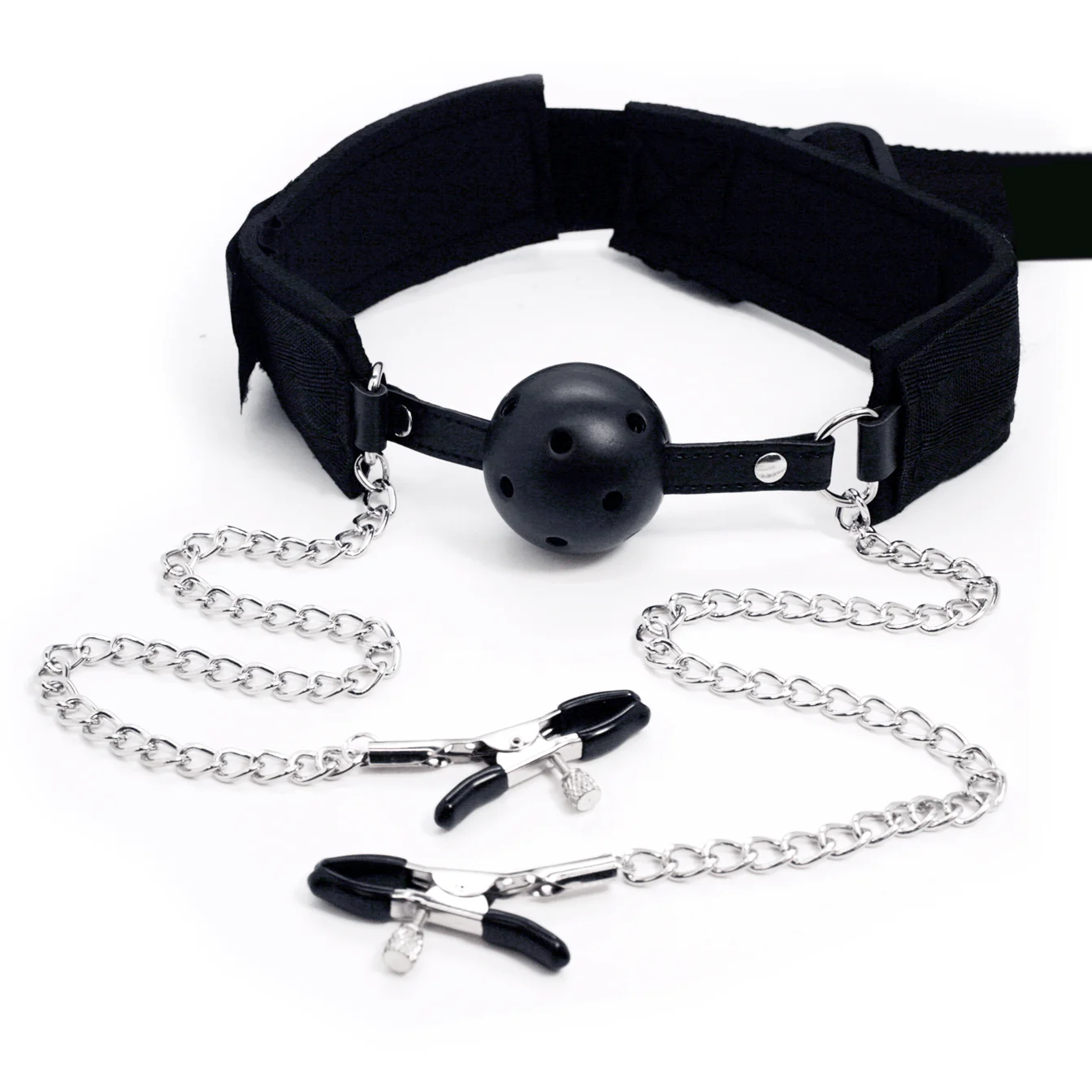 Ball Gag, Nipple Clamp, and Bondage Restraint System - Image 3