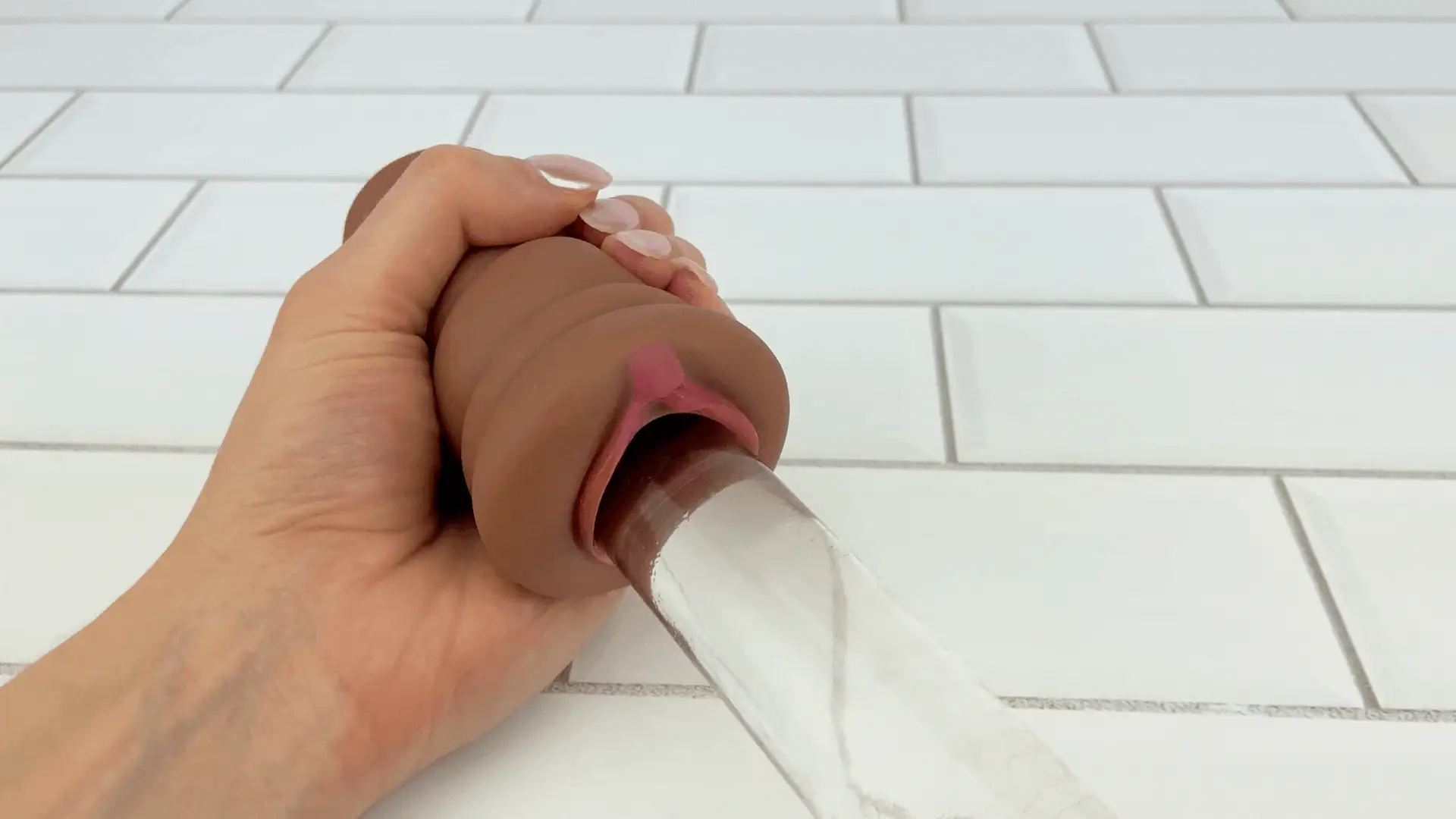 Easy Grip Ribbed Realistic Pussy Stroker - Image 2