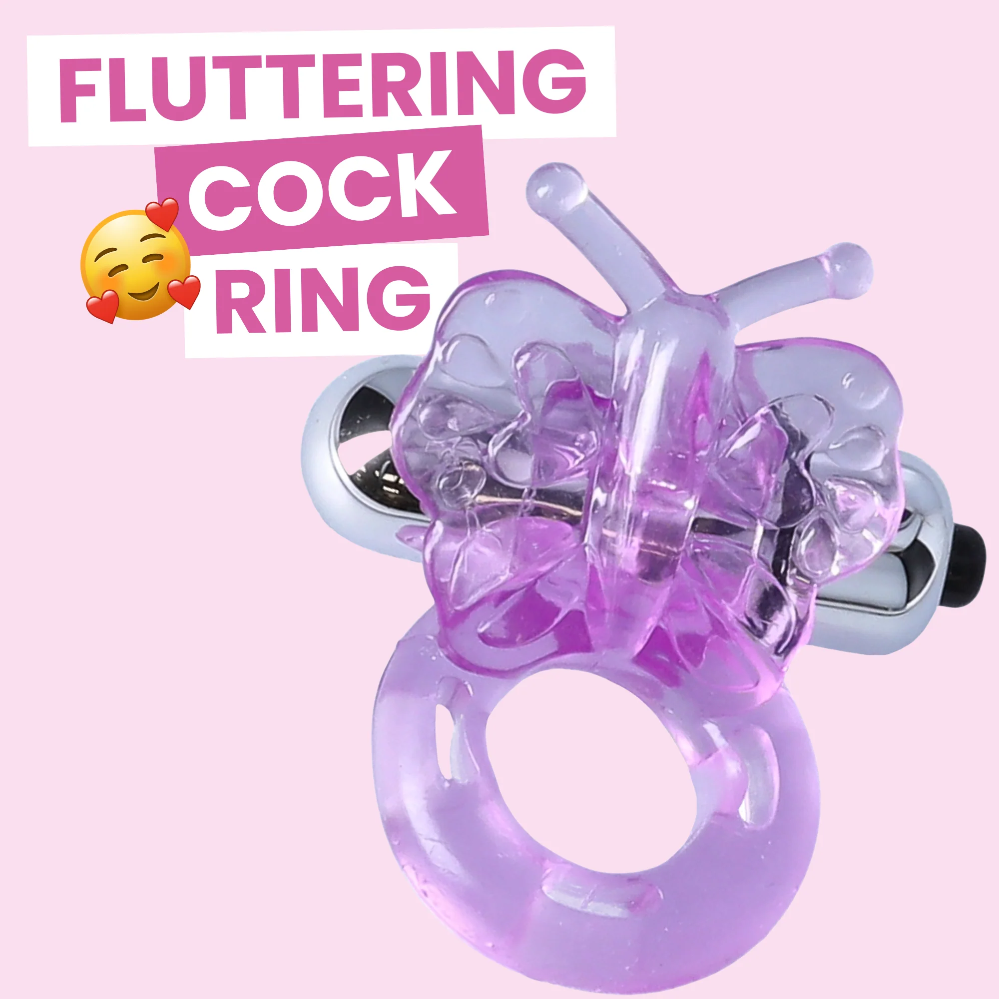 Purrfect Pets Buzzy Butterfly Silicone Stimulator with Vibrating Bullet