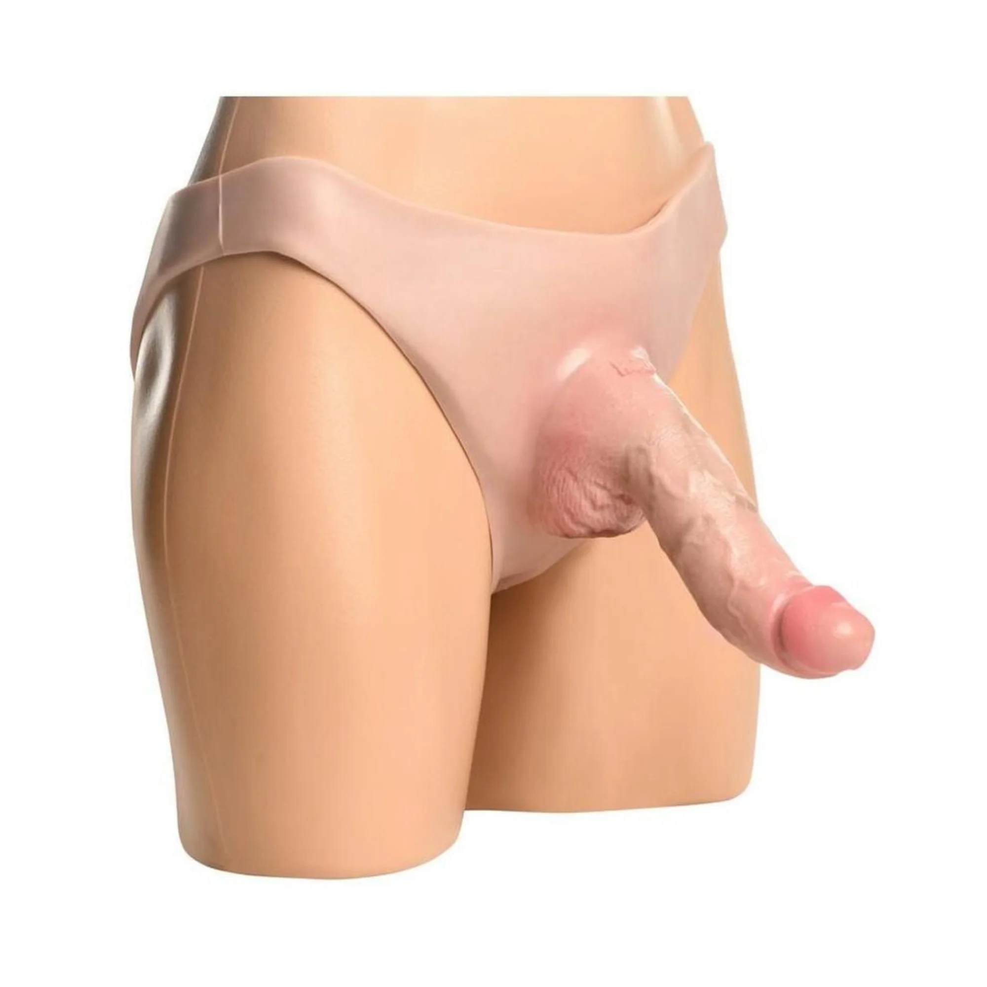 Master Series Curved 7.5" Hollow Silicone Strap-On - Hits The G-Spot & P-Spot With Each Thrust! - Image 8