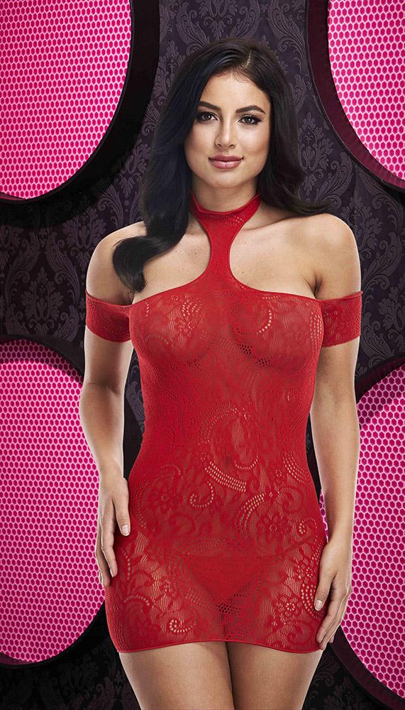 Choker Neck Mini Dress - Image 5