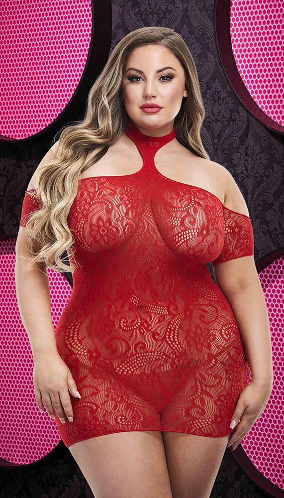 Choker Neck Mini Dress - Image 7