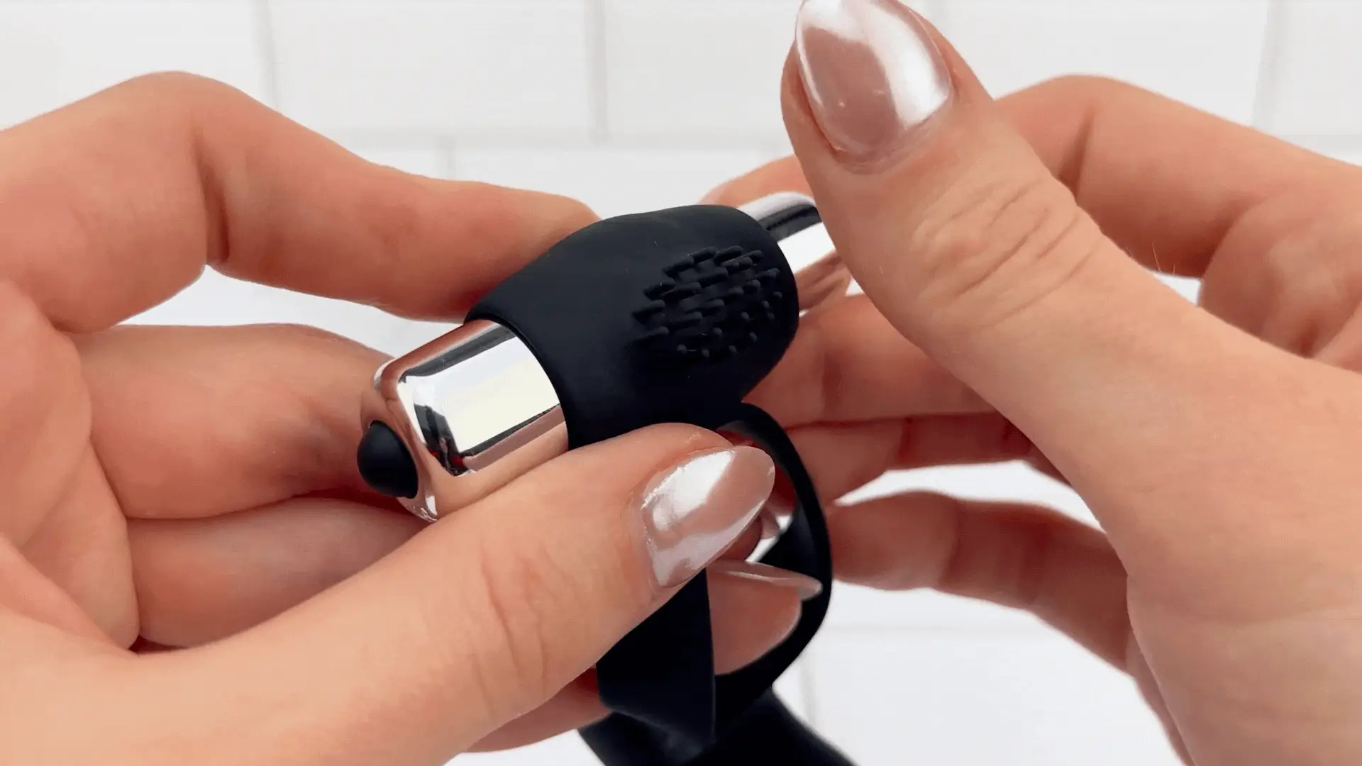 Beaded Double Penetration Clit Stimulating Vibrating Cock Ring - Image 4