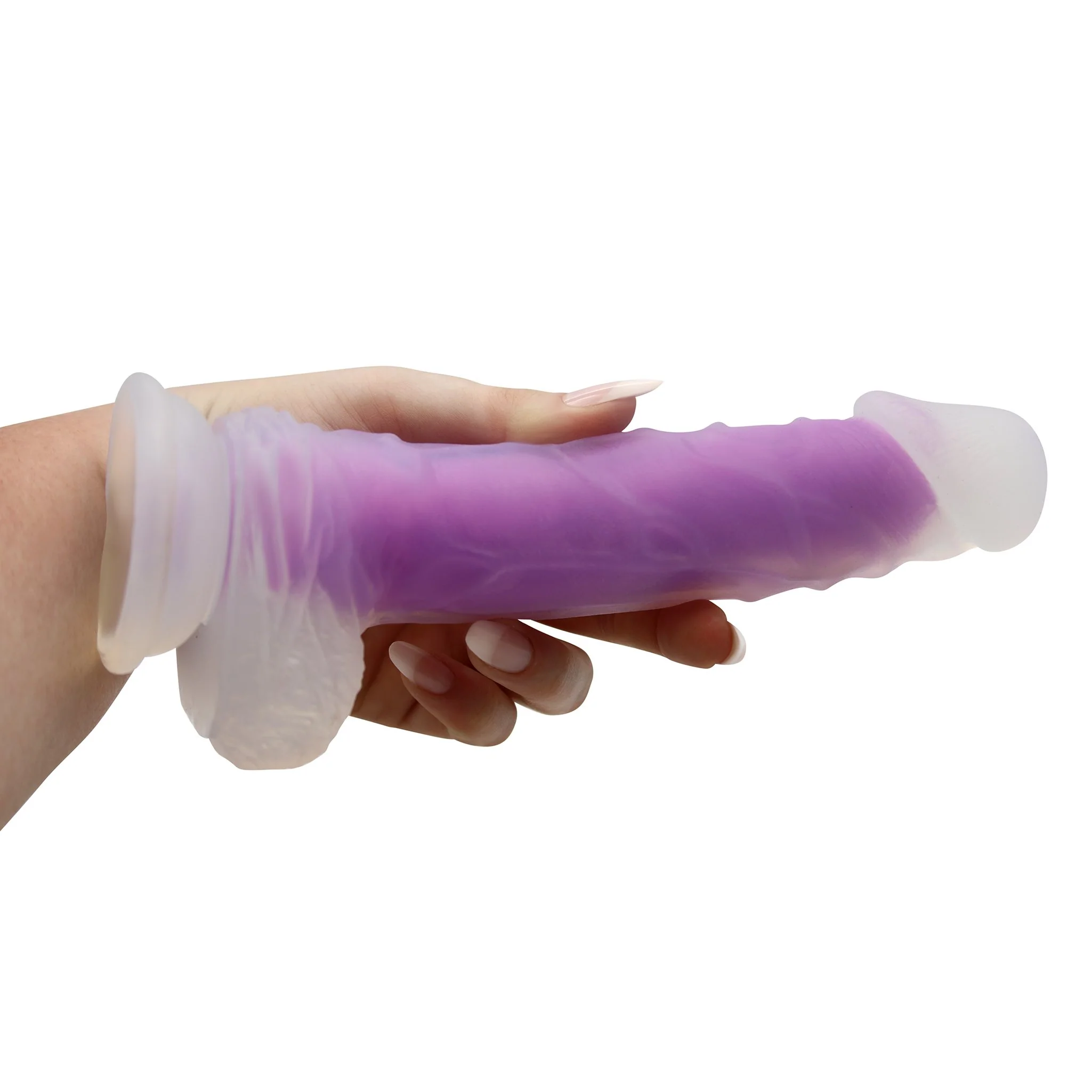 Clear Luminous Firm Dual Density Silicone Hands-Free G-Spot Dildo - Image 3