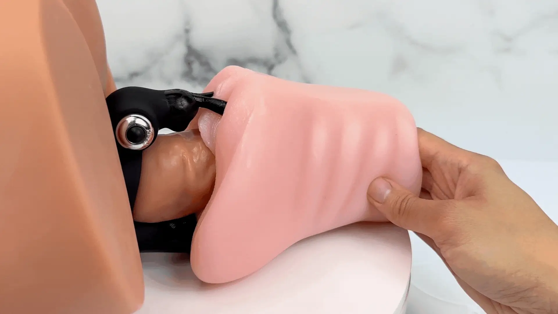 Triple Pleasure Silicone Dual-Penetrating Cock Ring - Image 7