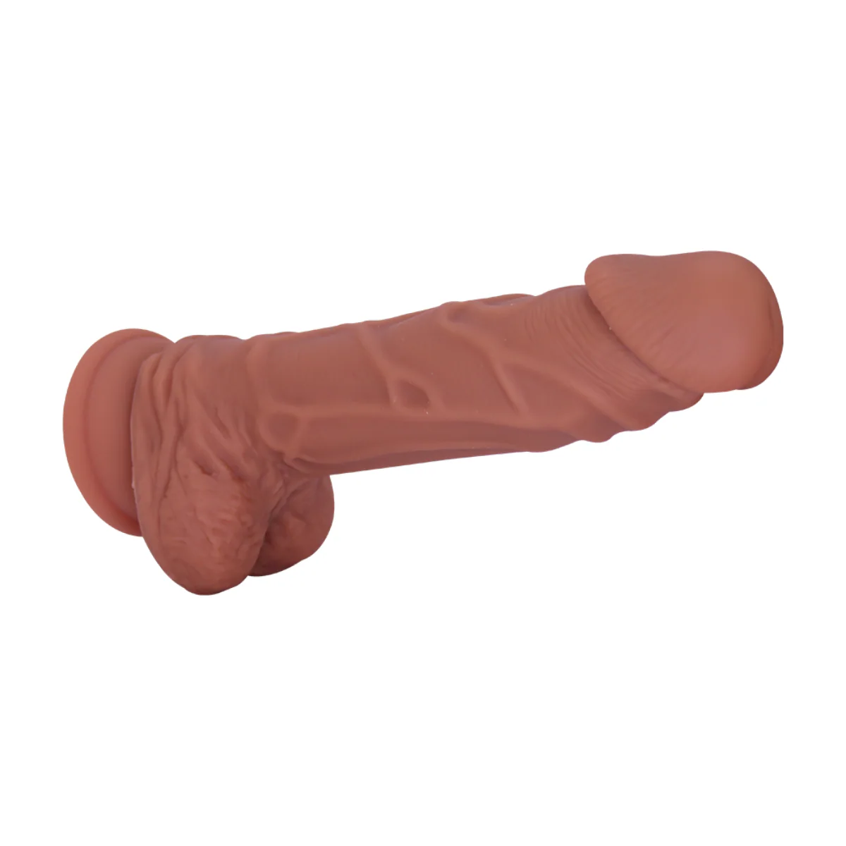 Erotic Brown Suction Cup Dildo With Balls - Stick To Any Flat Surface & Ride! - Image 3