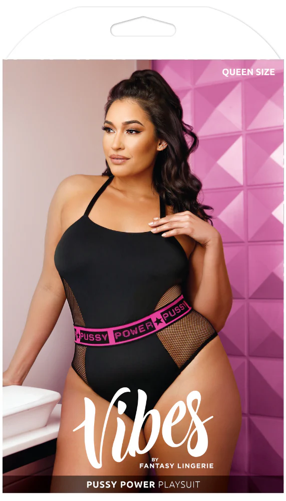 Fantasy Lingerie Pussy Power Mesh Paneled Playsuit - Image 5