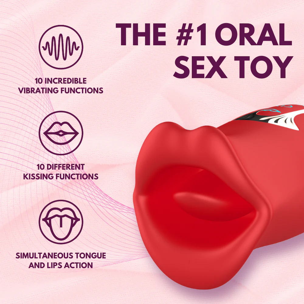 French Kiss Biting & Licking Moving Mouth Tongue Vibrator - Image 3