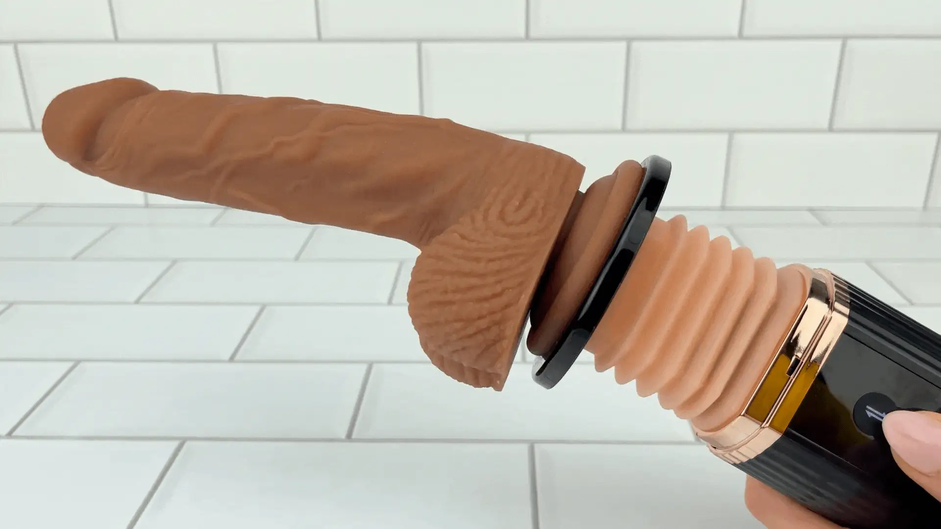 Hands-Free Thrusting & Vibrating Silicone Dildo - Includes Suction Cup Compatible Attachment! - Image 13