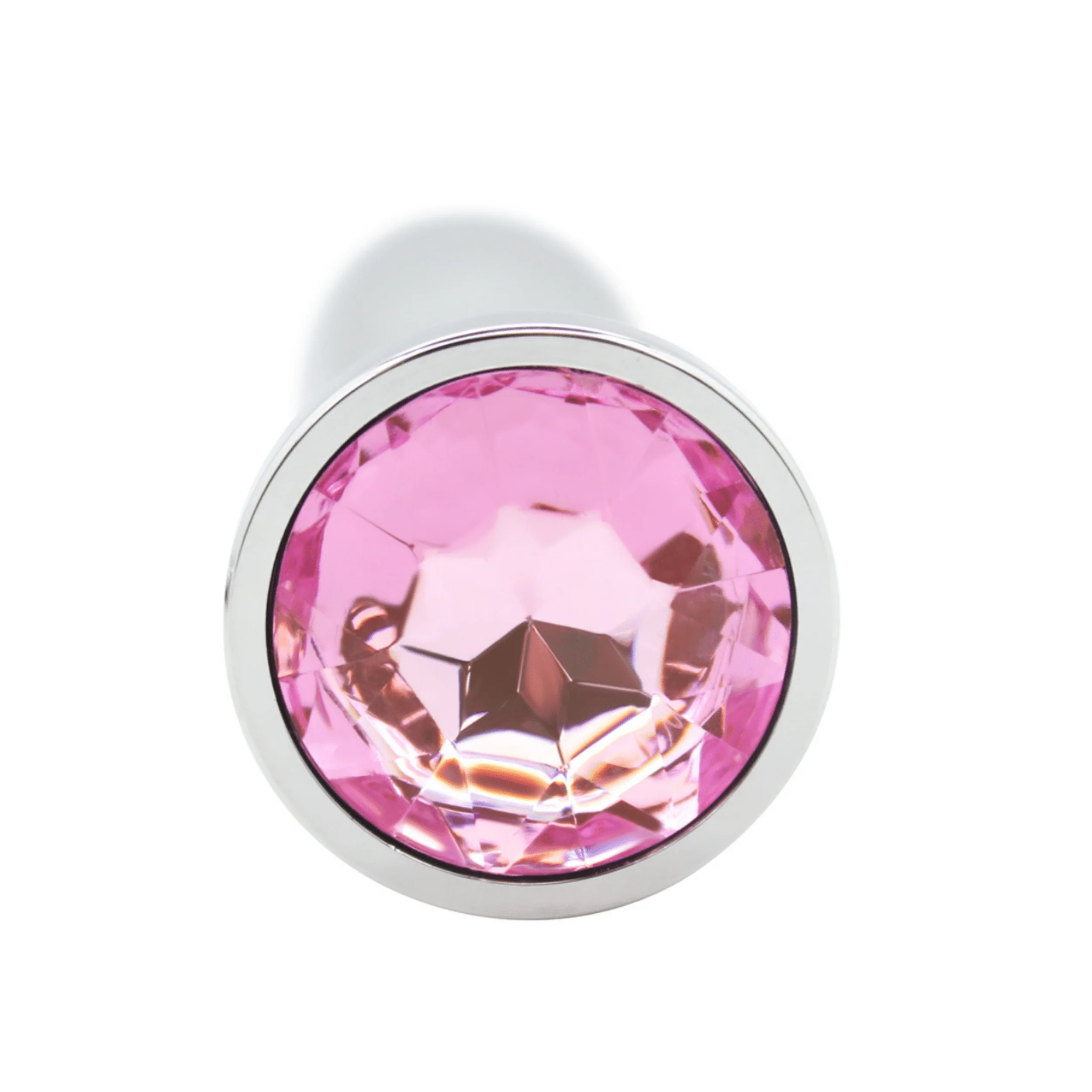 Bulbed Weighted Metal Butt Plug with Jewel - Image 3