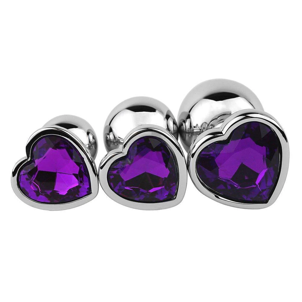 Jeweled Metal Heart Butt Plug - Image 6