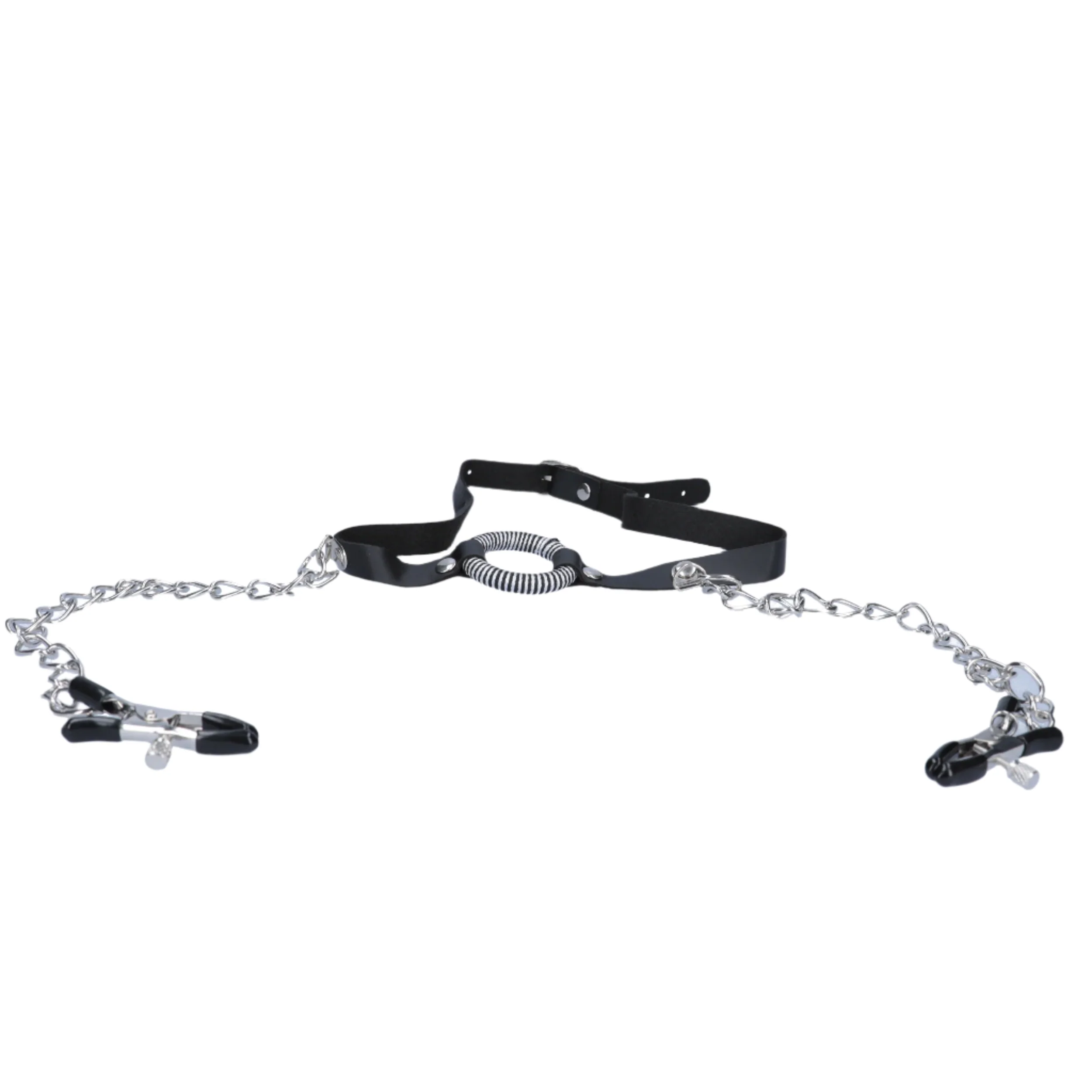 Fetish Fantasy Series O-Ring Gag Nipple Clamps - Image 2