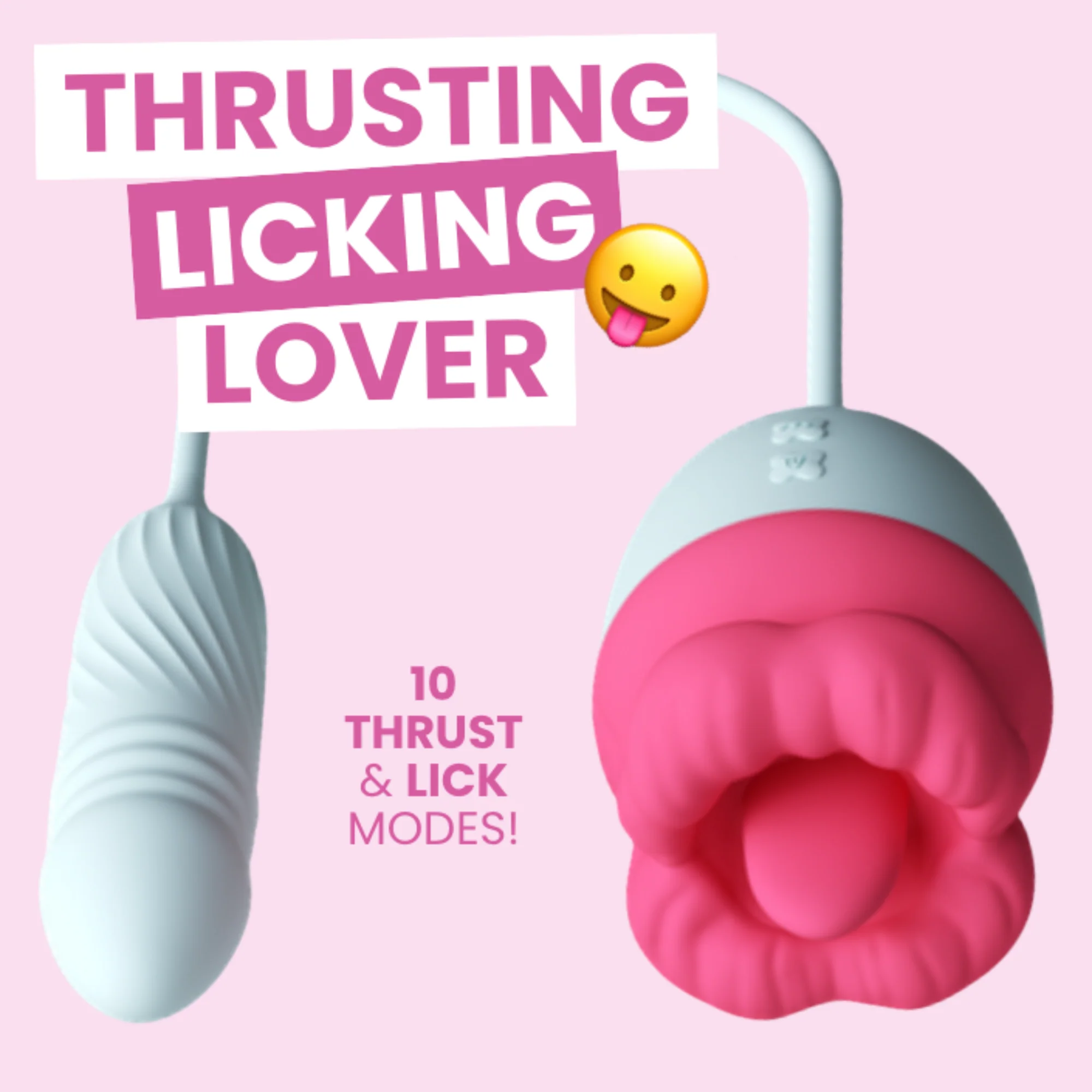 Pretty Pink Lips Self-Motion Flickering Tongue with Thruster