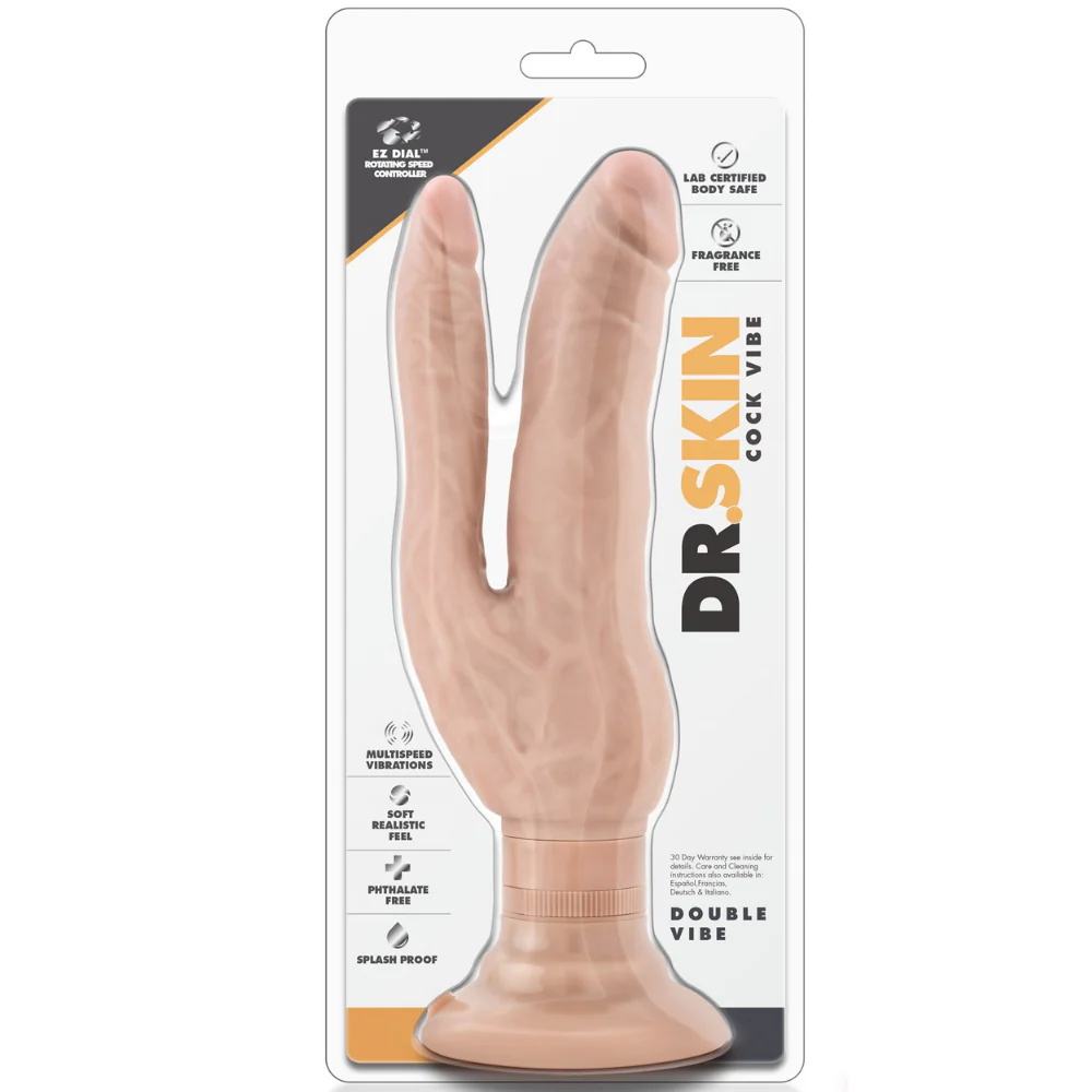 Dr. Skin Realistic Skin 7 Inch Double Penetrating Suction Cup Dildo - Image 2