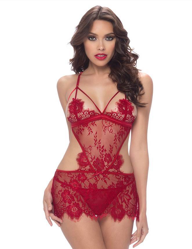 Red Lace Lingerie Set - M/L