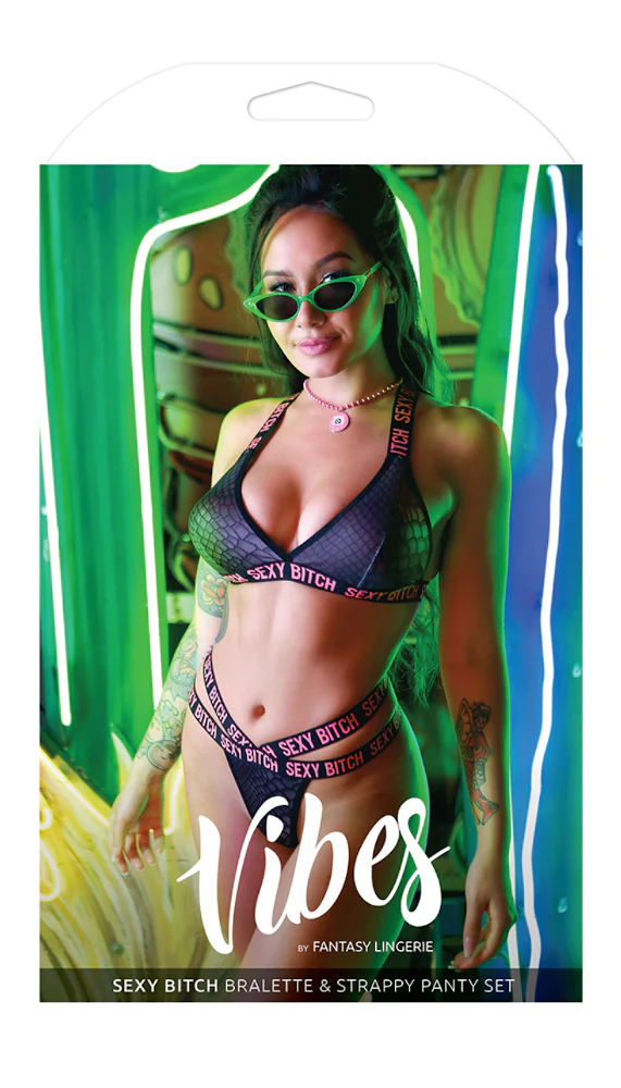 Sexy Snakeskin Print Bralette & Strappy Panty Set - Image 5