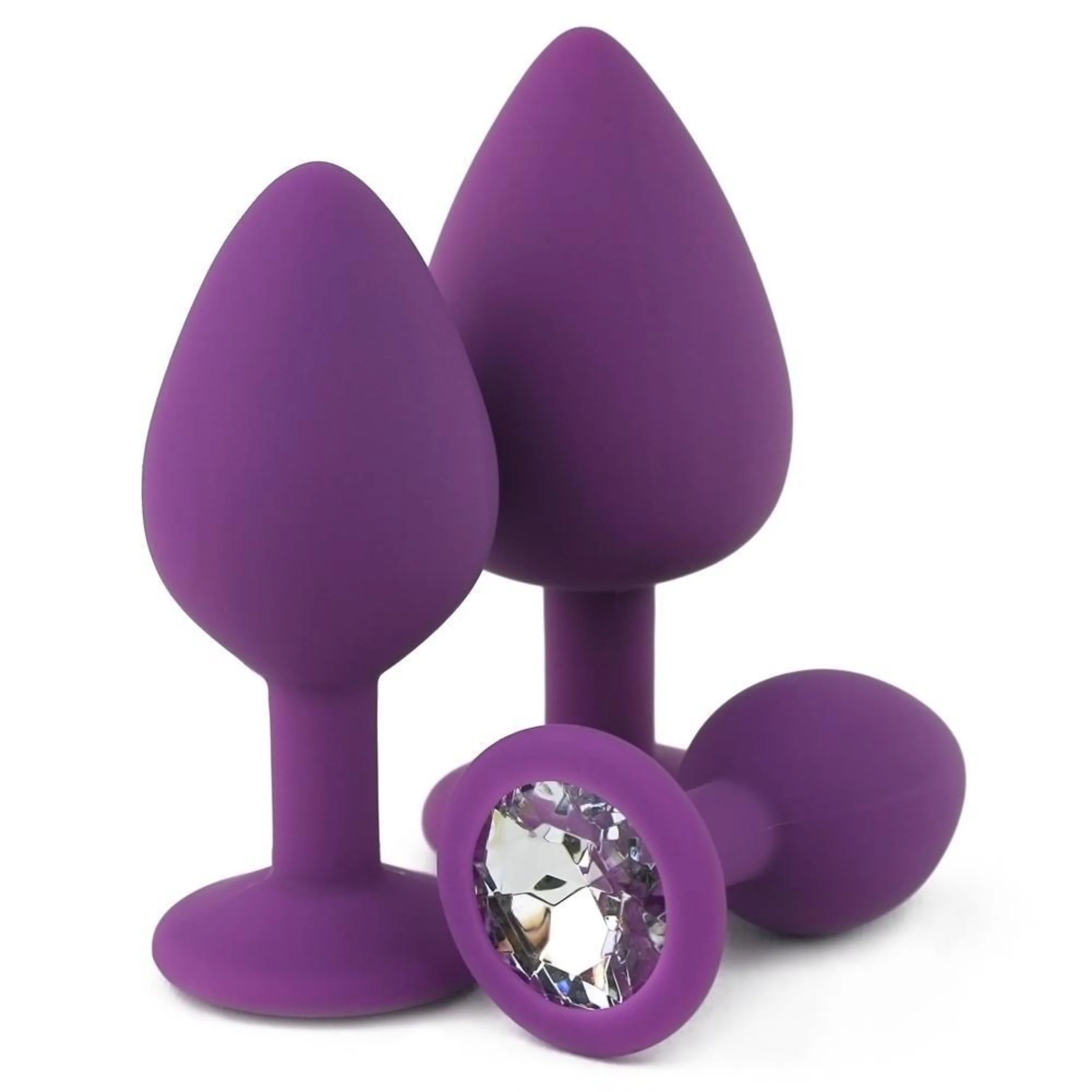 Silicone Jeweled Anal Plug - Available In 3 Sizes! - Image 3