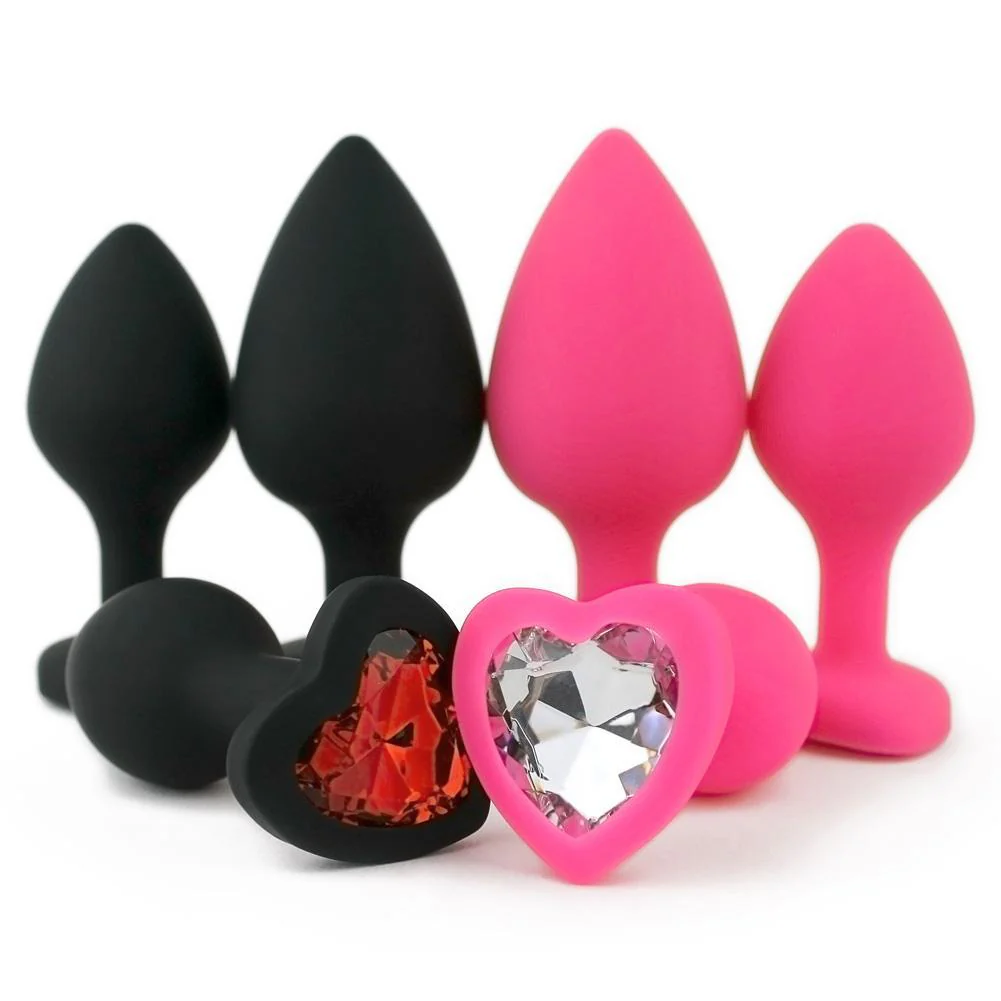 Silicone Heart Jeweled Anal Plug - 3 Sizes Available! - Image 8