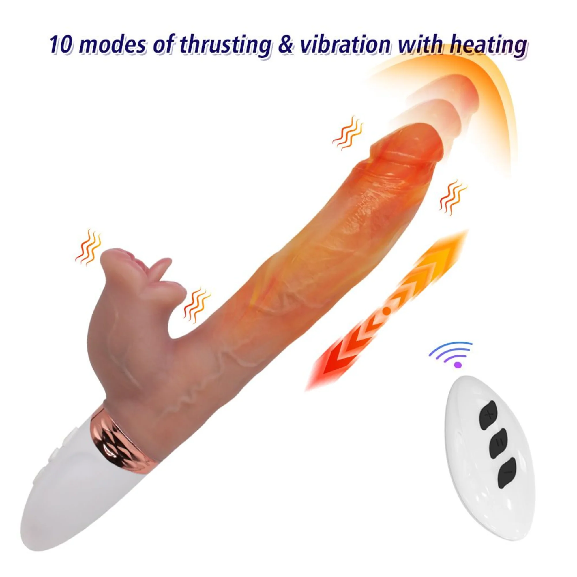 The Symphony of Lust - Heated Thrusting Dildo with Vibrating Clit Licker - Image 15
