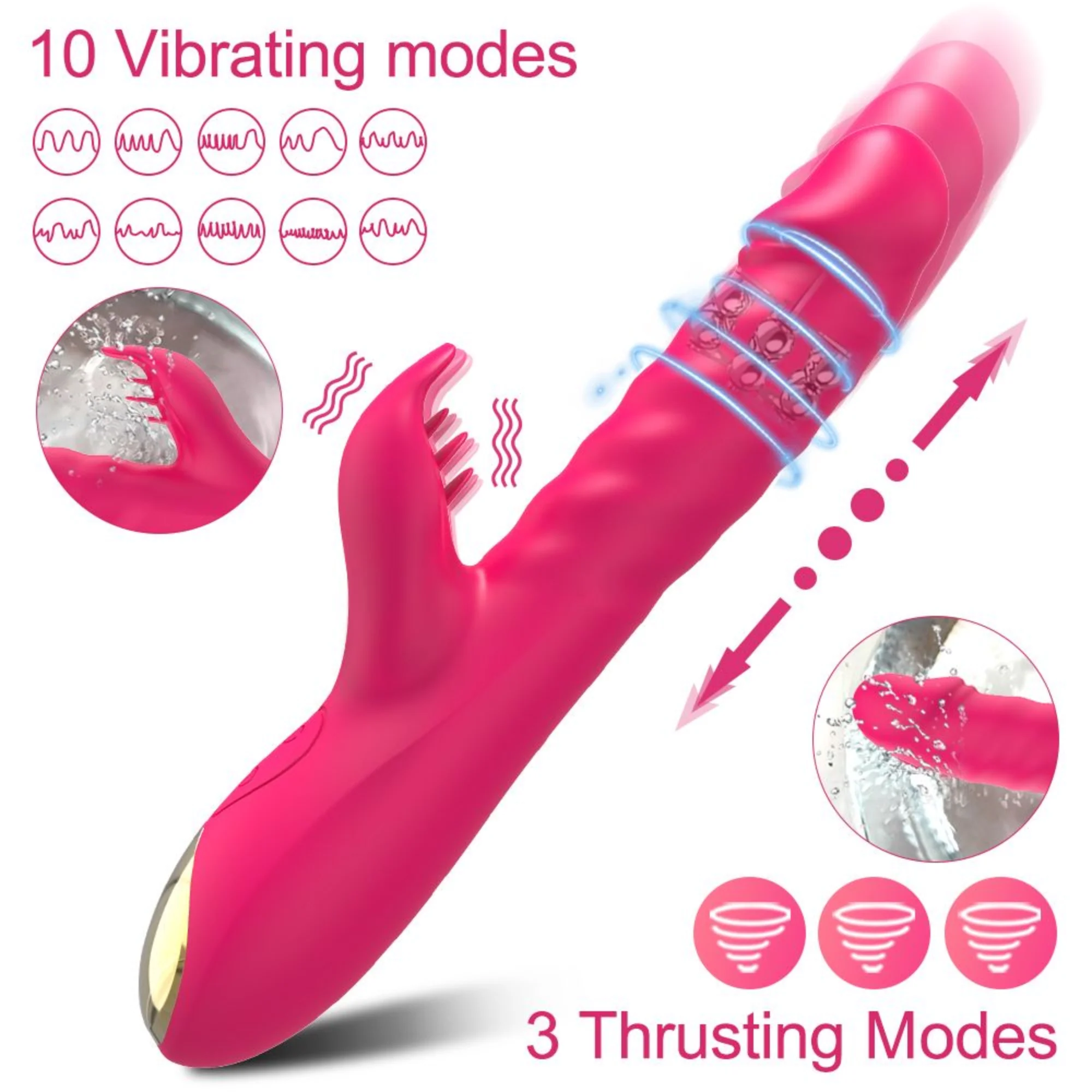 Thrusting Spinning Licking Dual Action Vibrator - Rolling Beads Massage Inner Walls with Every Thrust! - Image 8