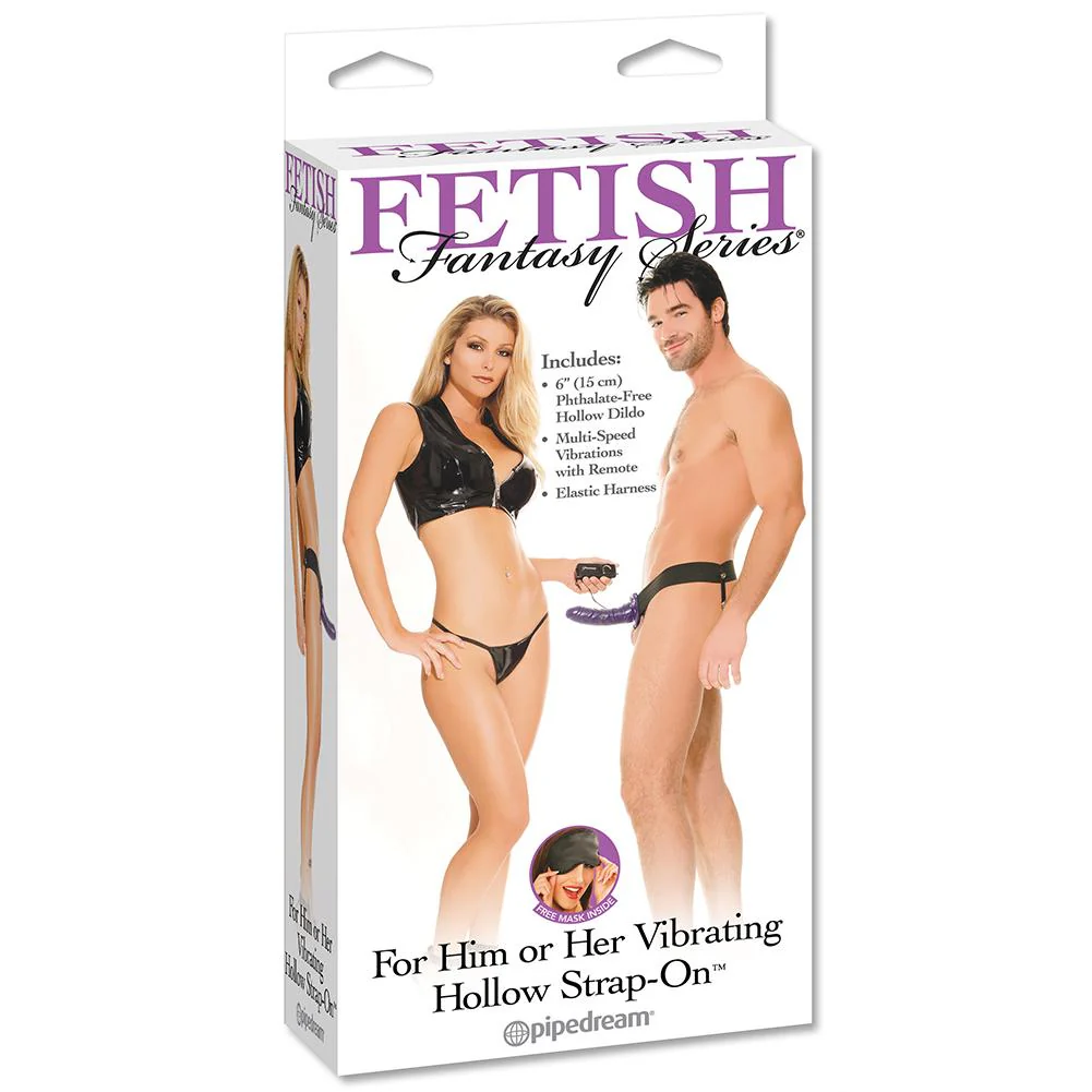 Vibrating Hollow Strap-on - Purple - Image 8