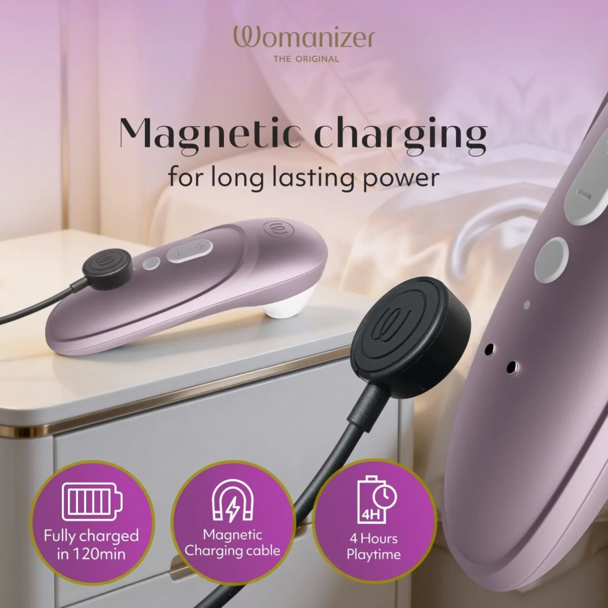 Womanizer Pro Rechargeable Silicone Air Pulse Clit Stimulator - Image 9